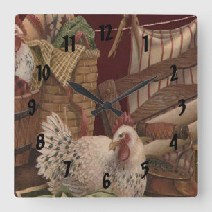 Carrée Horloge française d'impression de jour de