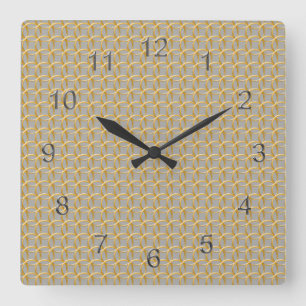 Carrée Horloge - Golden Links Chain Mail sur Grey
