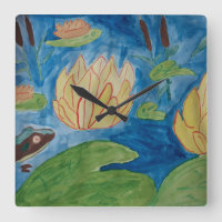 Horloge grenouille et Nénuphar