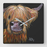 Horloge "Henry" de la vache Highland par Shirley M