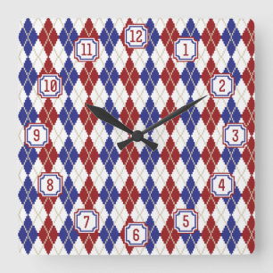 Carrée Horloge Jacquard américaine