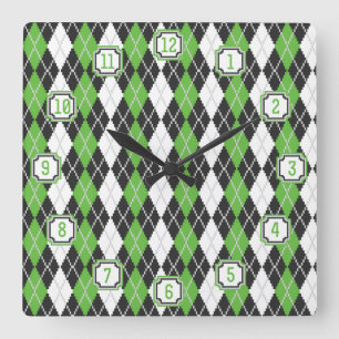 Carrée Horloge Jacquard rétro
