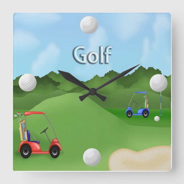 Carrée Horloge jouante au golf (Recto)