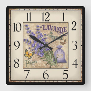 Carrée Horloge Lavande De Provence