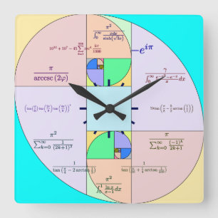 Carrée Horloge mathématique du ratio d'or