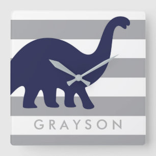 Carrée Horloge mignonne de la crèche Dinosaur - Dinosaur 