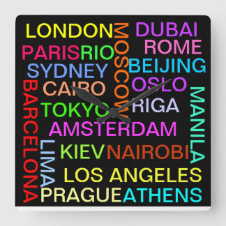 Carrée Horloge mondiale des villes