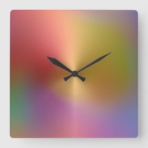 Carrée Horloge Mur Acrylique De Style Métallurgique Mult