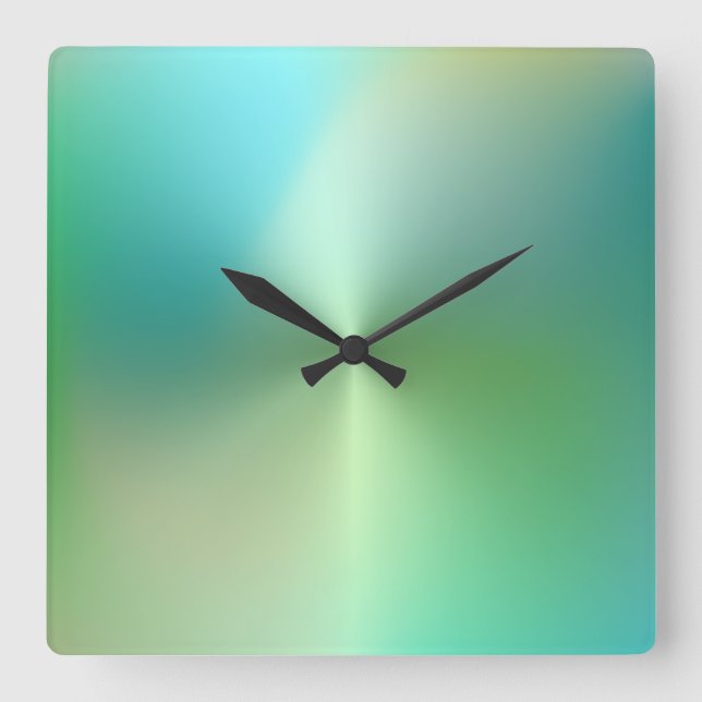 Carrée Horloge Mur Acrylique De Style Métallurgique Multi (Recto)