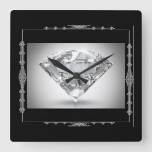 Carrée Horloge murale/diamant carrés