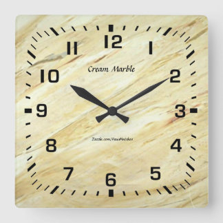 Carrée Horloge murale, marbre acrylique Carré de 10,75 po