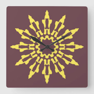 Carrée Horloge murale, Un élégant design classique multic