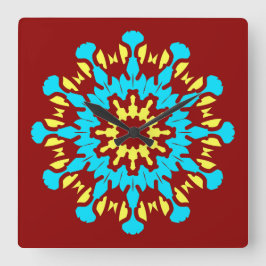 Carrée Horloge murale, Un élégant design classique multic