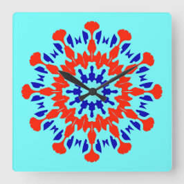 Carrée Horloge murale, Un élégant design classique multic