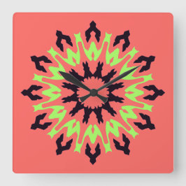 Carrée Horloge murale, Un élégant design classique multic