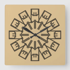 Carrée Horloge murale, Un élégant design classique multic