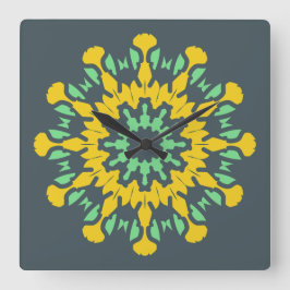 Carrée Horloge murale, Un élégant design classique multic