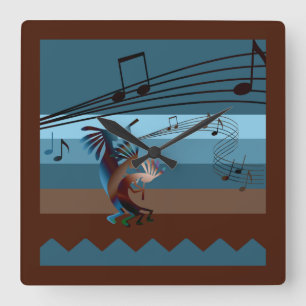 Carrée Horloge musicale Kokopelli Sud-Ouest
