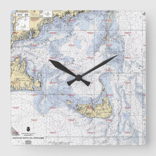 Carrée horloge nautique d'île de Nantucket de diagramme