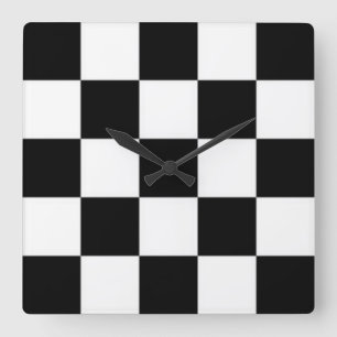 Carrée Horloge noir et blanc