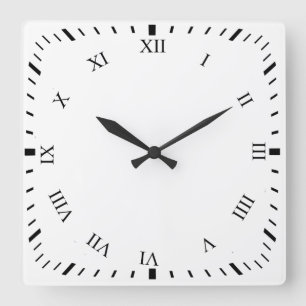 Carrée Horloge noire en chiffres romains Horloge face Car