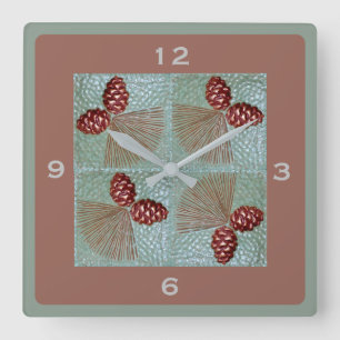 Carrée horloge Pinecone Carré Wall