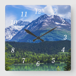 Carrée Horloge Pittoresque de l'Alaska