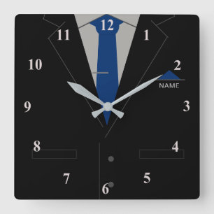 Carrée Horloge professionnelle personnalisée avec nom de 