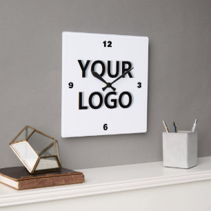 Carrée Horloge promotionnelle d'entreprise avec logo de s