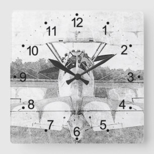 Carrée Horloge rétro-Carré de l'ancien avion