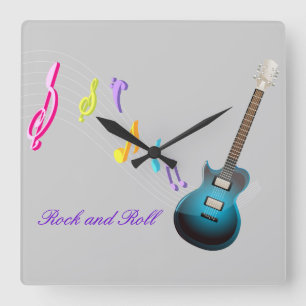 Carrée Horloge rock et roll