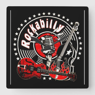 Carrée horloge rockabilly