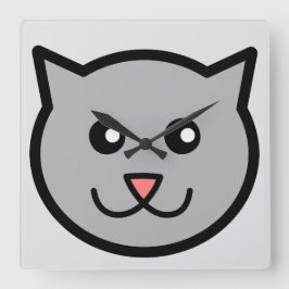 Carrée Horloge ronde Sassy Chat