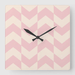 Carrée Horloge rose vierge Motif Herringbone