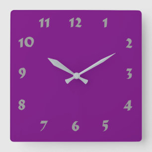 Carrée Horloge rouge foncé numérique modifiable