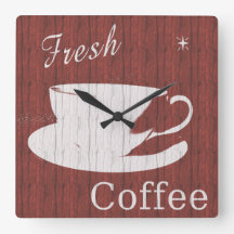 Horloge Rustique de café rouge