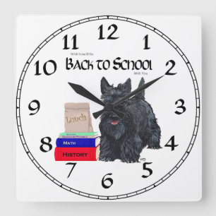 Carrée Horloge scolaire écossaise Terrier