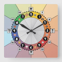 Horloge scolaire pour enfants (Carré)