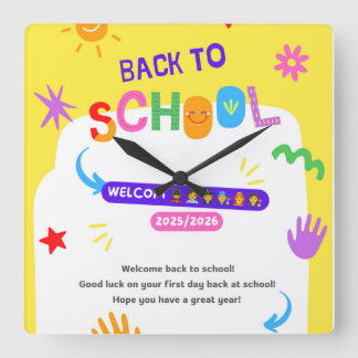 Carrée Horloge scolaire pour les enfants pour la nouvelle