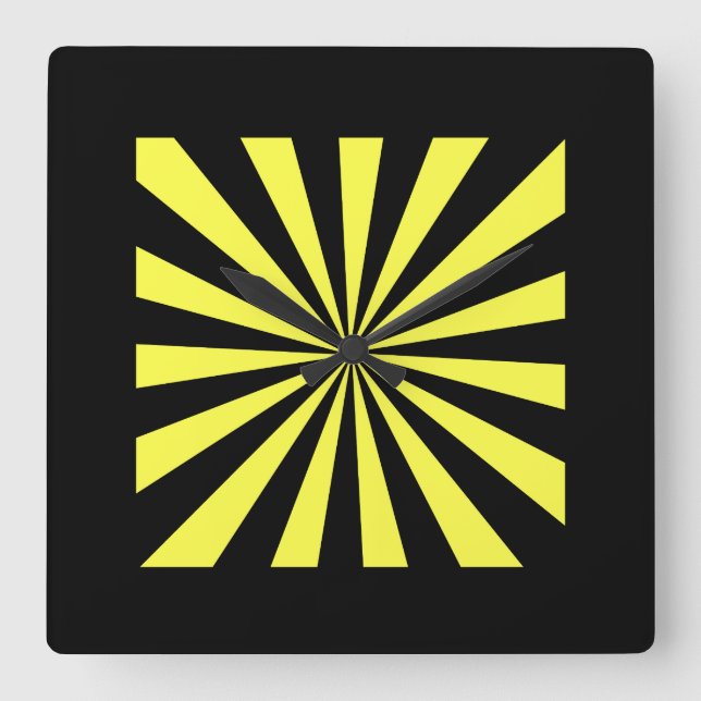 Carrée Horloge Stylisée Starburst. Style Art Déco. (Recto)