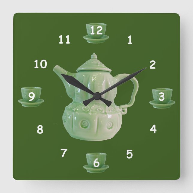 Carrée Horloge - temps de thé (Recto)