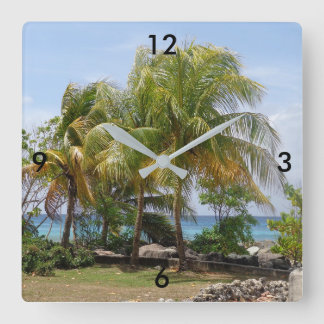 Carrée Horloge tropicale des palmiers