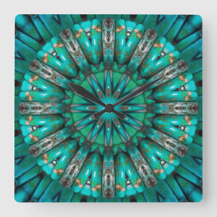 Carrée Horloge Turquoise Art 1