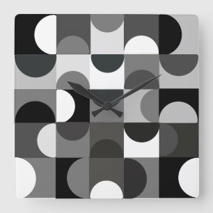 Carrée Horloge Urbaine Contemporaine Moderne B+W