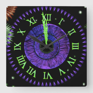 Carrée Horloge Violet de Minuit