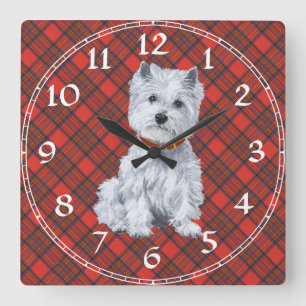 Carrée Horloge West Highland White Terrier