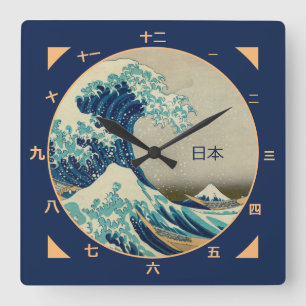 Carrée Japon, Grande Vague au large de Kanagawa Horloge k