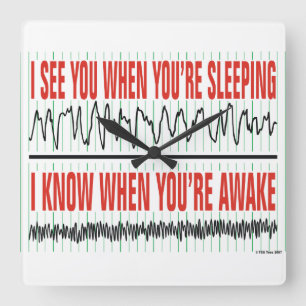 Carrée Je vous vois quand vous êtes horloge de sommeil