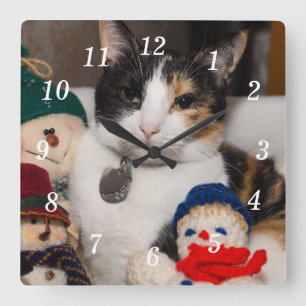 Carrée J'Espère Un Mur Calico Horloge