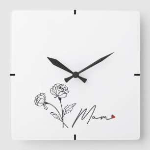 Carrée Jour des mères modernes élégant Mur cadeau Horloge